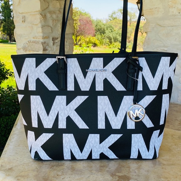 Michael Kors jet set MK Graphic logo handbag Signature tote &wallet NWT - Picture 3 of 11